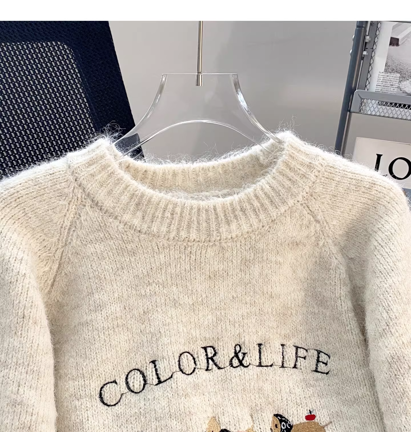 Sweet Soft Pullover Embroidered Knit Sweater YM2428