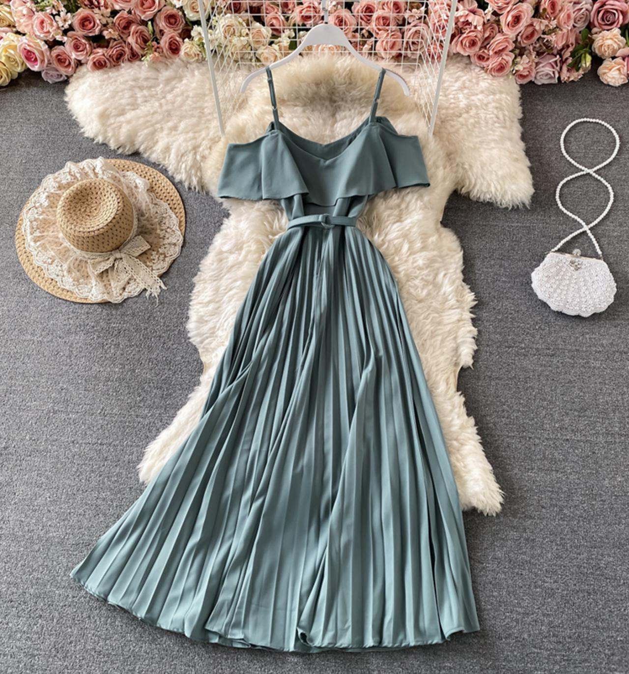 Cute A line dress off shoulder fashion dress maxi dress ,YM92