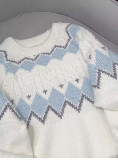 Off-white Winter Retro Thick Pullover Knit Sweater YM2400