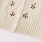 Twist embroidered knitted cardigan for women YM644