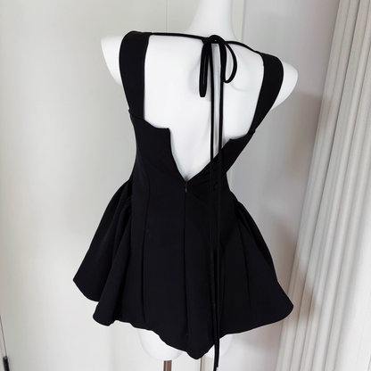 Black A Line Sleeveless Short Birthday Dress Cocktail Dress YM2075