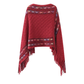 Retro Pullover Rhombus Cape Female Tassel Knitted Sweater Shawl YM375
