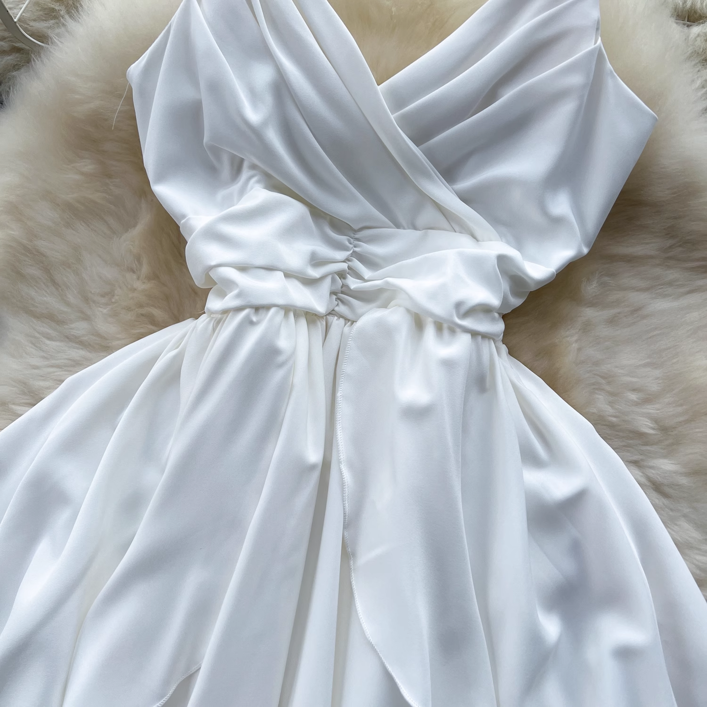 White Ruffle Holiday Maxi Dress, YM166
