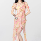 Pretty Spaghetti Straps Chiffon Print Floral Ruffle Party Dress Beach Dress YM2017