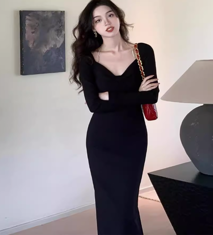 New sheath halter v neck long party dress YM1943