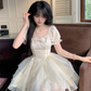 Sweet Apricot Princess Style Bowknot Organza Short Dress Puff Birthday Party Dress YM2031