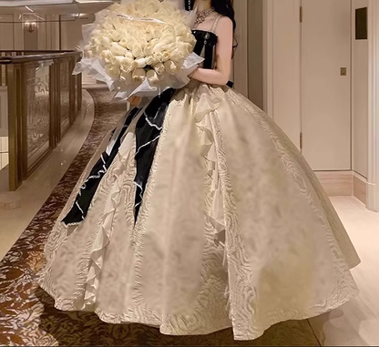 Beautiful Champagne Long Evening Dress Birthday Party Dress Lolita Dress YM2154