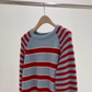 Contrast Color Knit Women's Striped Raglan Pullover Sweater YM1843