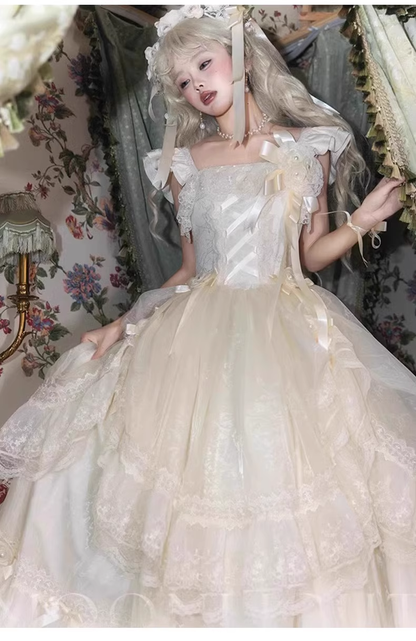 Pretty Long Lolita Dress Fluffy Birthday Princess Dress YM2152