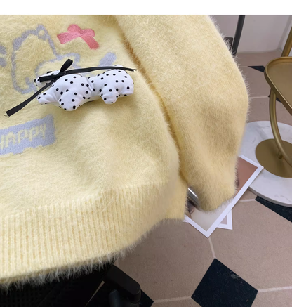 Sweet Blue Preppy Style Soft And Loose Sweater YM2453
