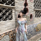 Chiffon Fairy Waist Off Shoulder Straps Prom Dress Birthday Party Dress YM2023