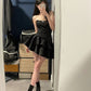 Chic A line black fashion summer short dress ,YM71
