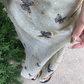Women's summer retro butterfly print puff sleeve dress YM1186