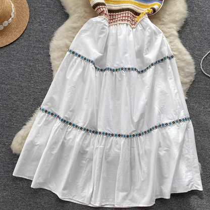 Summer crochet design sense fairy dress YM313