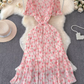 A-line pleated floral dress YM1442