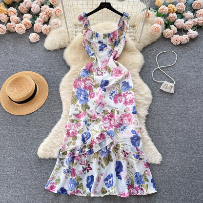 women's summer floral ruffled dress YM350