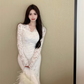 Classy White Sexy Lace Prom Dress Long Mermiad Party Dress YM1821