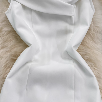 White Off The Shoulder Bodycon Dress ,YM192