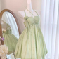 Green A-line Mini Dress  YM1500