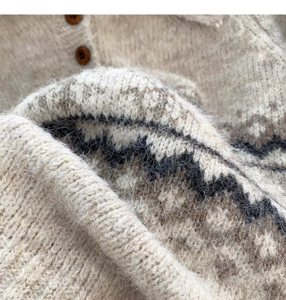 Fair Isle Polo Collar Soft Knit Sweater YM2455