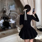 Elegant Black A Line party Dress Birthday Outfits YM1974
