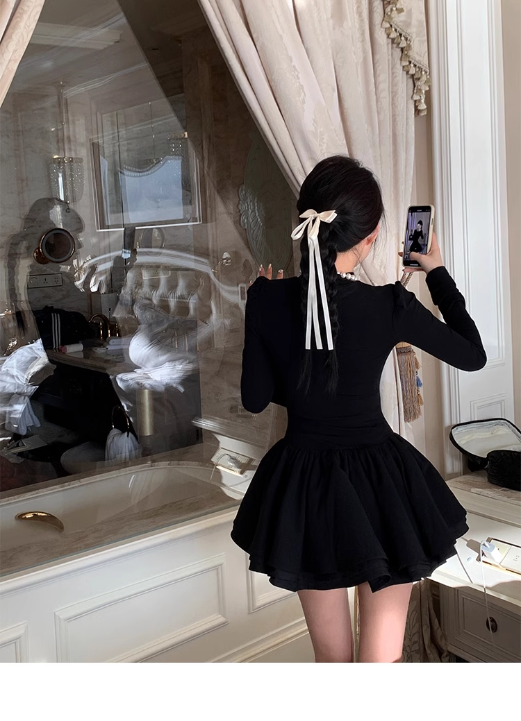 Elegant Black A Line party Dress Birthday Outfits YM1974
