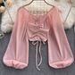 women's summer bubble long sleeve blouses ,YM56