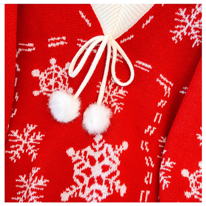 Red Christmas Sweater Women's Autumn Fashion Slim French Gentle Sweater YM2305