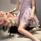 Blue Spaghetti Straps Birthday Party Dress YM1971