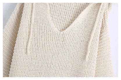 Autumn New vintage fashion long sleeve hooded loose knit, sweater YM256