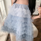 Sweet Ombre Blue Tulle Layered Short Party Dress Prom Dress YM2015