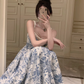 French floral suspender dress YM1078