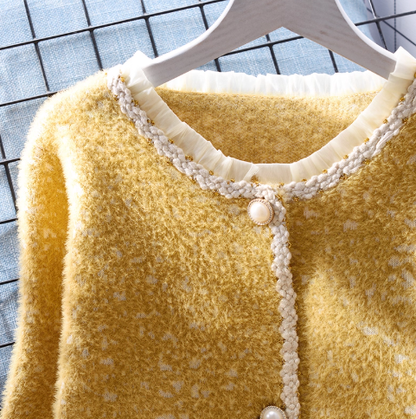 White Imitation Mink Fleece Sweater Coat New Autumn And Winter Thickened Knitted Cardigan YM2370