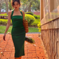 women's backless halter neck dress YM1528