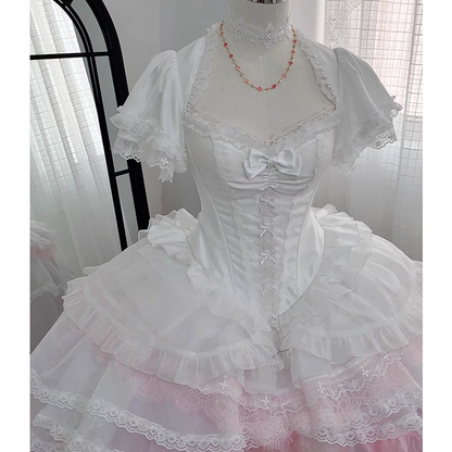 Classy Lace Tulle Birthday Party Dress Princess Lolita Dress YM2138