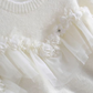 White niche mesh splicing sweet sweater  YM1934