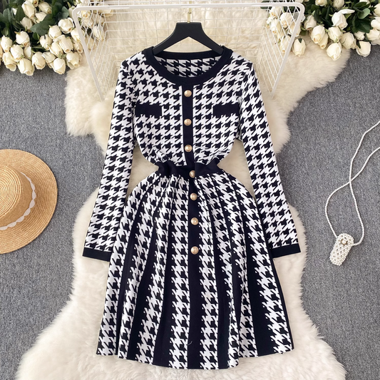 Round neck sweater dress YM622