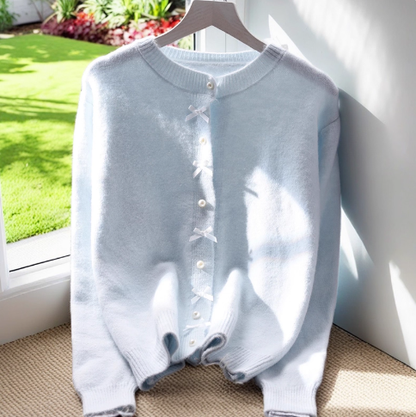 Sweet And Soft Sweater Jacket New Style Yellow Age-Reducing Outerwear Knitted Cardigan YM2375