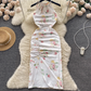 women's halter neck sleeveless printed dress,YM105