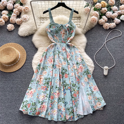 women's summer vintage floral dress  YM332