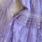 Retro court style round neck lace stitching waist A-line mesh embroidered dress, YM248