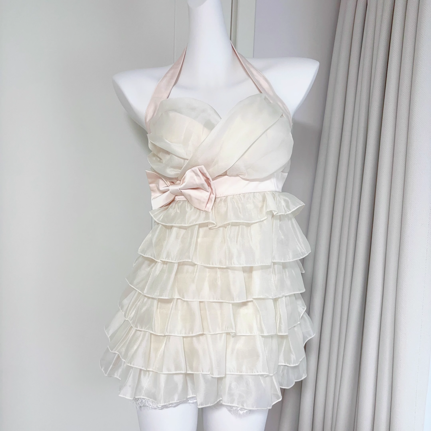 Champagne Halter Short Party Dress Birthday Dress YM2072
