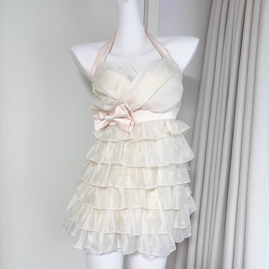 Champagne Halter Short Party Dress Birthday Dress YM2072