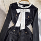 Long-sleeved stand-collar A-line corduroy dress YM911