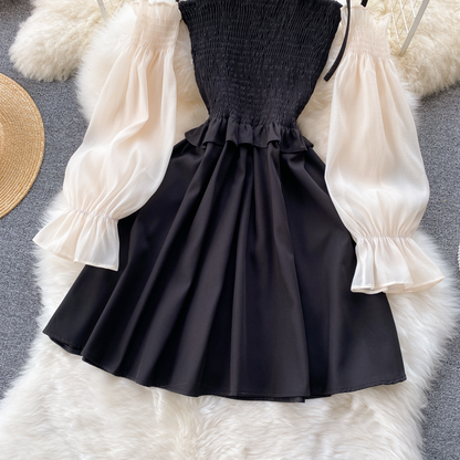 Black A Line Short Dress Fashion Dress YM571