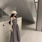 Gray strapless dress YM1917