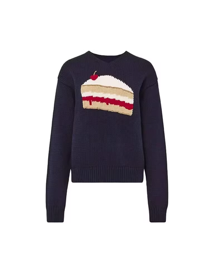 Sweet Cherry Cake Sweater, Fashionable And Age-reducing Loose Sweater YM1862