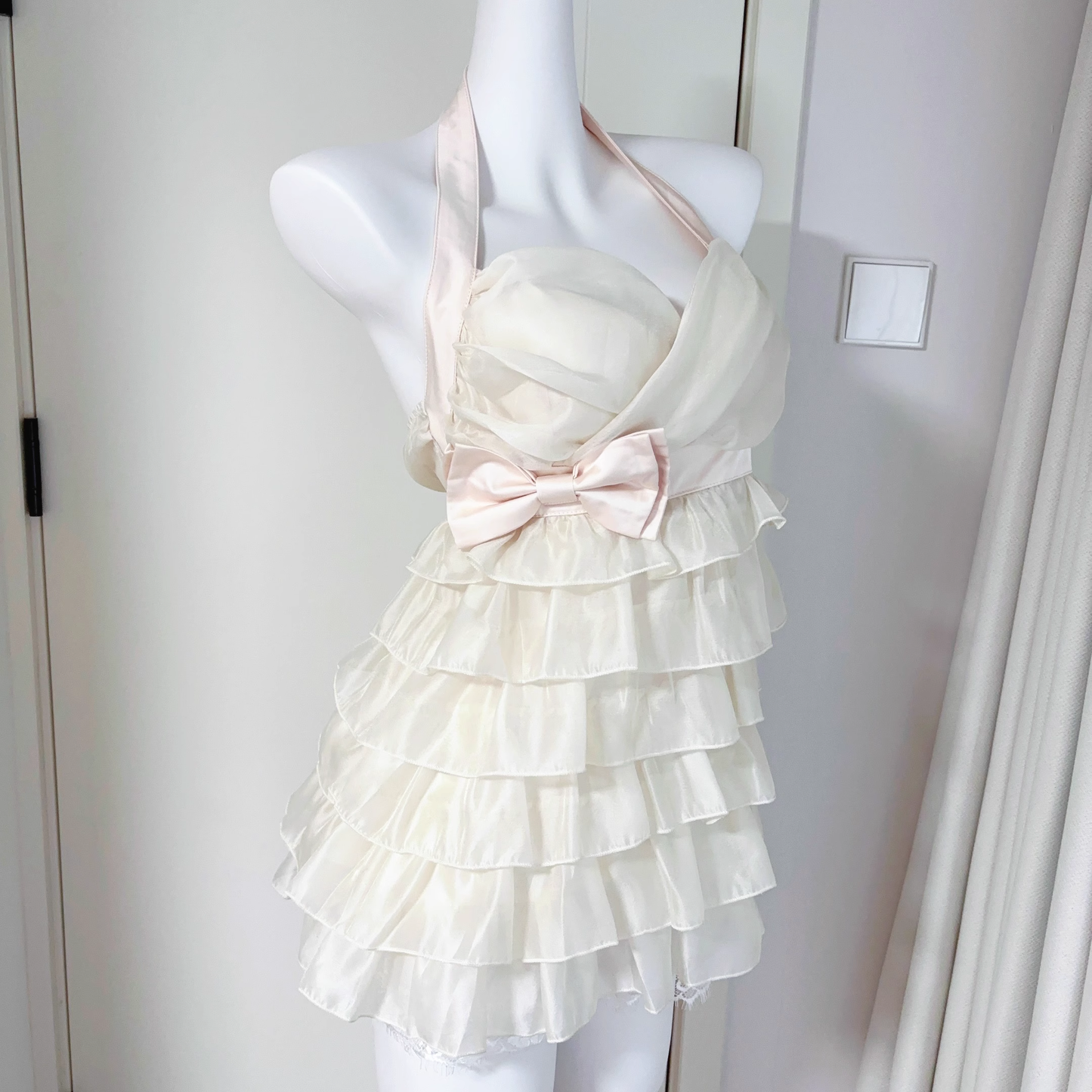 Champagne Halter Short Party Dress Birthday Dress YM2072