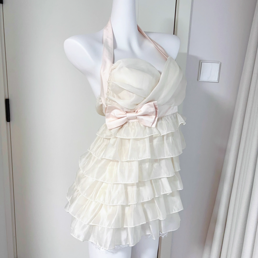 Champagne Halter Short Party Dress Birthday Dress YM2072