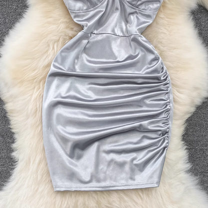 Women's Pleated Bodycon Dress, YM236